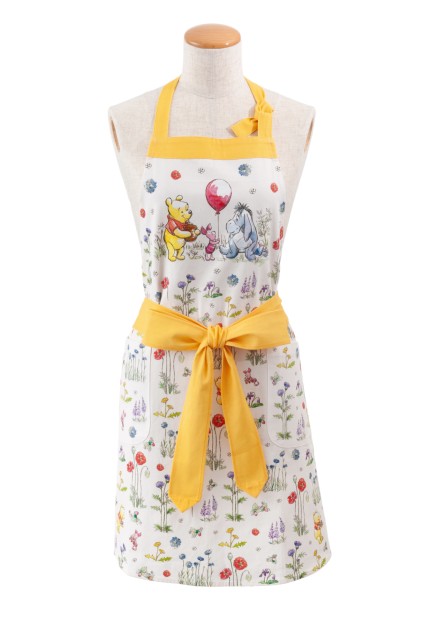 エプロン 3,500円｜M～L、身長154～162、バスト79～94｜東京ディズニーリゾートAfternoonTeaプロデュース限定アイテム第3期「くまのプーさん」｜東京ディズニーランド「ホームストア」、東京ディズニーシー「ベッラ・ミンニ・コレクション」