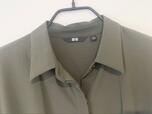 【UNIQLO シアサッカーシャツワンピース】カラーはネイビーとオリーブがあります