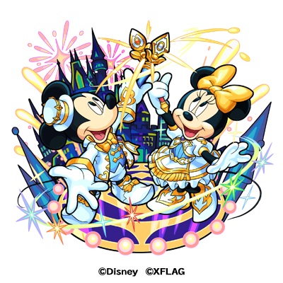 光属性 ★6「イリュージョニスト ミッキー&ミニー(進化)」貫通 / バランス型 / 種族:ミッキー&フレンズ / アビリティ:アンチダメージウォール、SSターン短縮、超アンチワープ(ゲージ) / ストライクショット:パワー・オブ・イリュージョン(ヒットした敵の弱点を全て出現&弱点の効果をアップさせる) / 友情コンボ:ヨーヨー弾|モンスターストライク