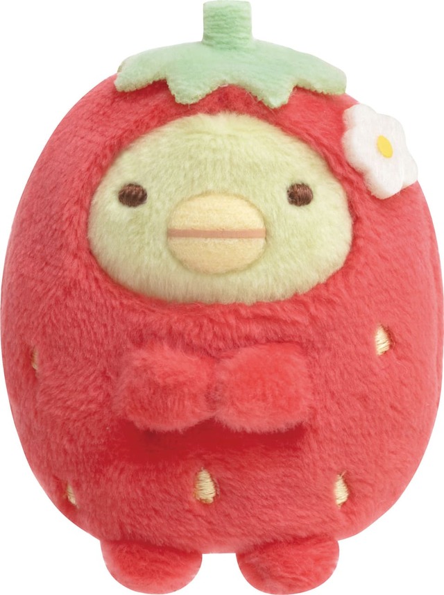 【すみっコぐらし新商品】「復刻カプセルてのりぬいぐるみ」1,320円／ぺんぎん？　2020年「喫茶すみっコでいちごフェア」テーマ