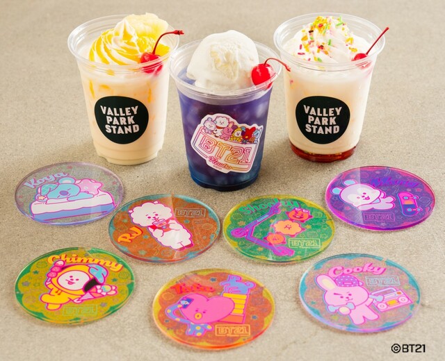 【BT21｜sequence MIYASHITA PARK】コラボドリンクを1杯注文すると1個コースターが購入できる（700円、絵柄はランダム）