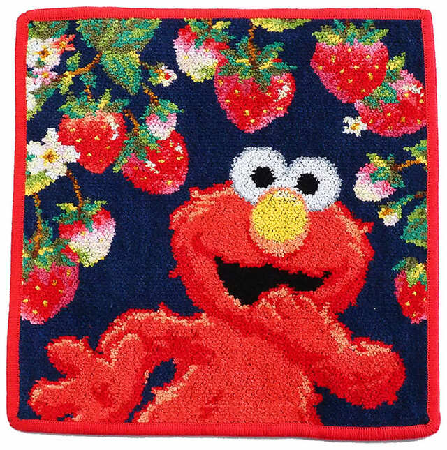 【フェイラー×セサミストリート】「フェイラー セサミストリート エルモ ストロベリーフィールド ハンカチ」3,850円（税込み）