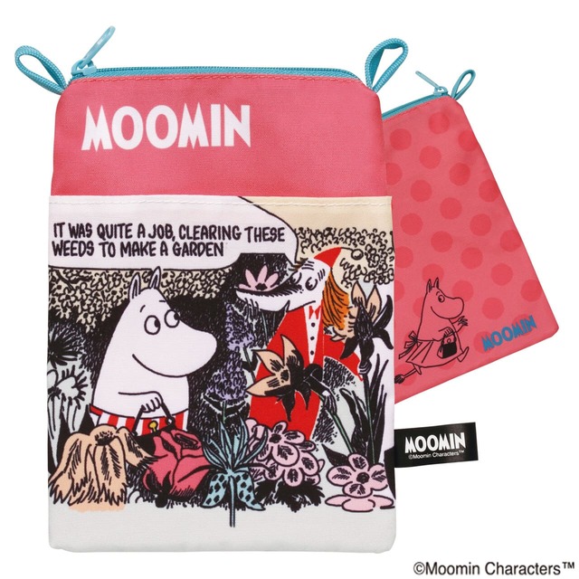 【ムーミン　サコッシュにもなるポーチコレクション】ムーミンママとフィリフヨンカ／それぞれのキャラクターが裏面にもプリントされています