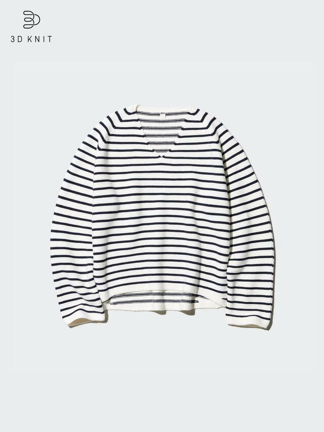 「3DコットンリラックスVネックセーター」2,990円（税込）