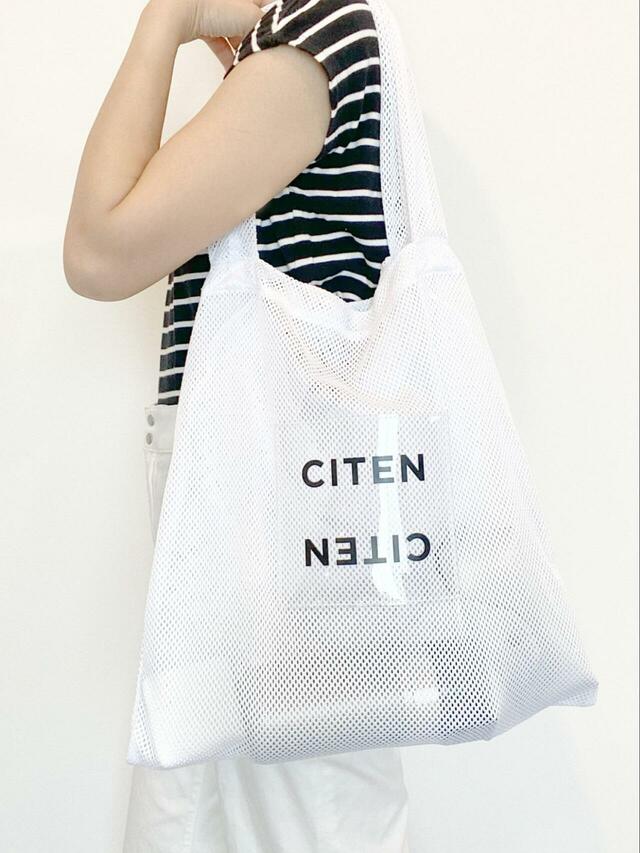 【CITEN　メッシュ＆クリア ロゴ トートバッグ】メッシュなので中身がうっすら見えます。ポーチやバッグインバッグなどを活用すると安心！
