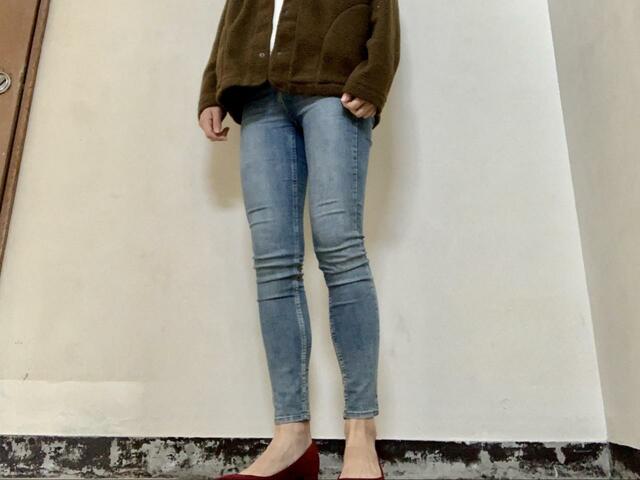 【GU マシュマロローヒールパンプス】シンプルコーデのアクセントに