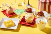 「スイーツビュッフェ（イメージ）」＜期間：2024年7月2日〜9月2日＞【カラフルなメロンソーダやピーチのタルトも！サーカスがテーマの“POPなスイーツビュッフェ”で優雅なランチ】