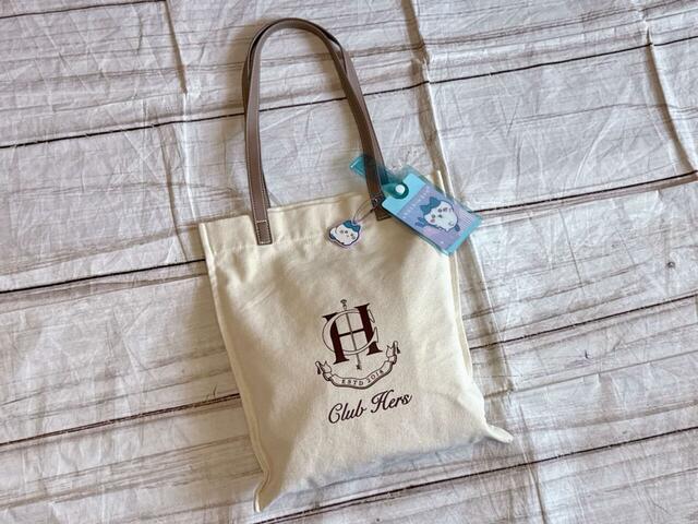 A4サイズが入るトートバッグにトラベルタグとラバーキーチェーンをつけてみました