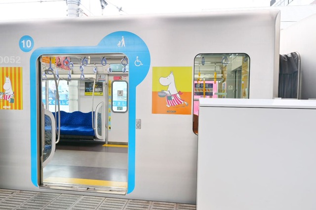 ムーミンのラッピング電車も乗りました！