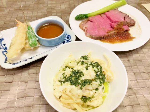 揚げたての天ぷらやローストビーフなどリッチなメニューも食べ放題！
