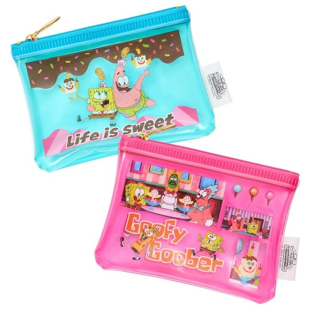 【PLAZA】「SpongeBob SquarePants スポンジ・ボブ ミニポーチ」880円／クリア素材なので中に入っているものがわかって便利