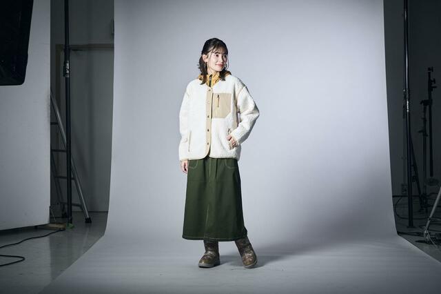 デタッチャブルボアフリースジャケット ベージュ 