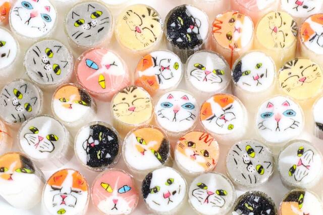 【我が家のねこミックス A/B】価格：730円（税込）10匹のネコちゃん柄のキャンディをミックス♪