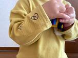 【シナぷしゅ×GU baby ボアポケットワッフルT】かわいいだけじゃない袖の刺繍が◎
