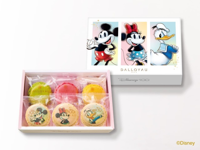 【ダロワイヨ】内容:マカロン(「ミッキーマウス」、「ミニーマウス」、「ドナルドダック」、ピスターシュ、フランボワーズ、シトロン) 各1個 計6個入