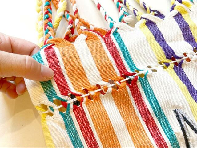 【niko and ... オリジナル透かしハンモックトートバッグ 】透け感ゼロのしっかりした生地です