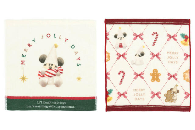 ミニタオルセット 1,700円｜東京ディズニーリゾート「ディズニー・クリスマス」クリスマスの妖精“リルリンリン”のグッズ｜販売店舗：東京ディズニーランド「ディズニー＆カンパニー」、東京ディズニーシー「ガッレリーア・ディズニー」｜発売日：2024年11月8日（金）