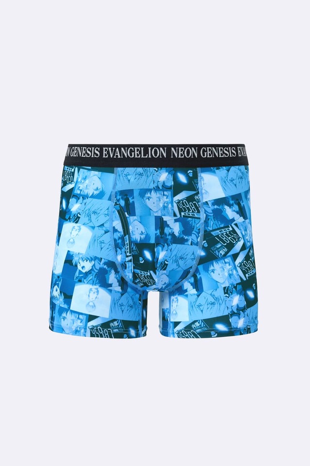 【GU『新世紀エヴァンゲリオン』スペシャルコレクション】「スタイルドライボクサーパンツ EVANGELION」カラー: 64 BLUE　590円