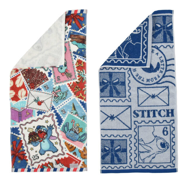 スティッチ&スクランプ フェイスタオル セット Holiday Season collection 2,000円