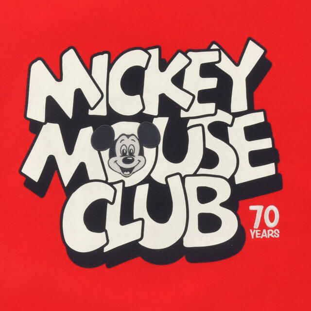 ミッキー 長袖トレーナー レッド L XL Mickey Mouse Club 70th 6,800円 ※一部店舗限定