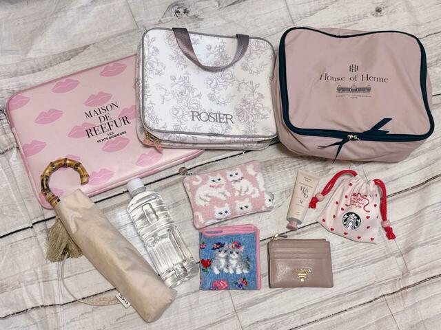 【付録 Coleman 撥水ボストンバッグ＆リフレクターチャーム】これだけの荷物を入れても少し余裕があるほどでした！