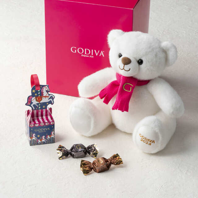 【ゴディバ】「ゴディバ ウィンターワンダーズ ベア & G キューブ オーナメント 2粒入」3,850円