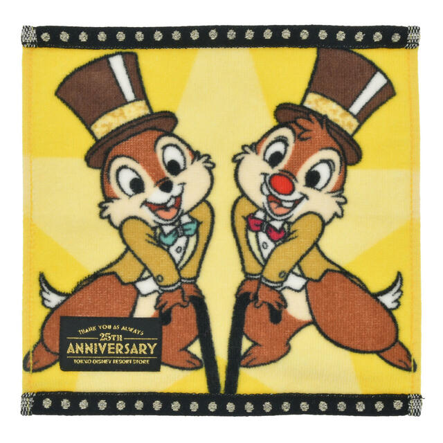 【東京ディズニーリゾート店限定】チップ＆デール ミニタオル 東京ディズニーリゾート店25周年記念 900円