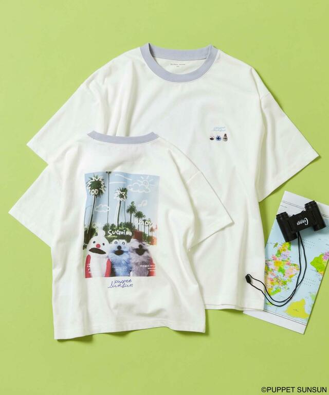 【GLOBAL WORK KIDS×パペットスンスン】リンガーTシャツ半袖（税込2,790円）カラー2種・サイズ100-120cm
