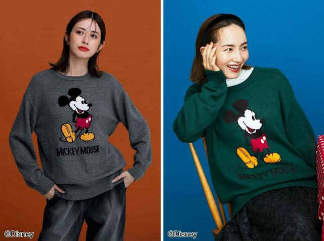 IEDIT[イディット]　Disney「ミッキーマウス」ジャカードニット ¥7,128