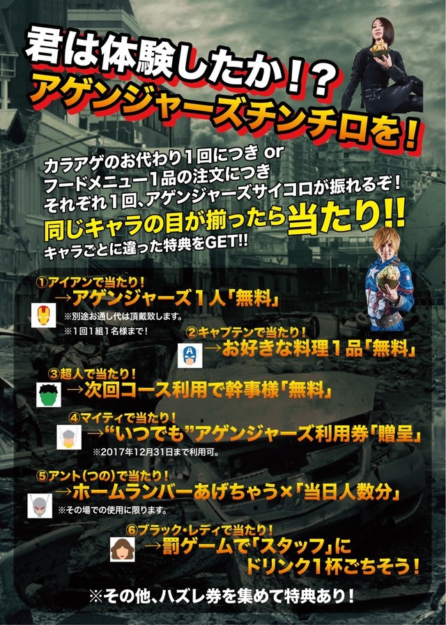 アゲンジャーズチンチロの概要