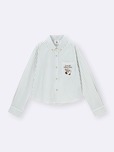 【GU×星のカービィ】ウィメンズ「ショートシャツ Kirby」01 OFF WHITE　￥2,990