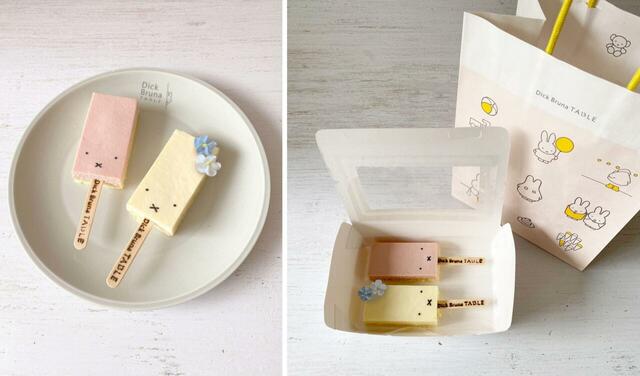 ミッフィーチーズケーキバーセット（ピンク×フラワーバージョン）　￥1,980　※テイクアウトのみ　※1日30食限定【ディック・ブルーナ テーブル 横浜】