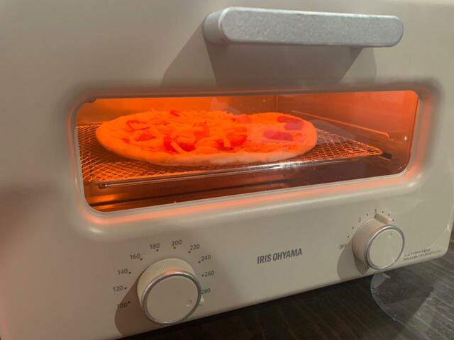 【アイリスオーヤマ スチームカーボントースター】280℃で約5分焼きます