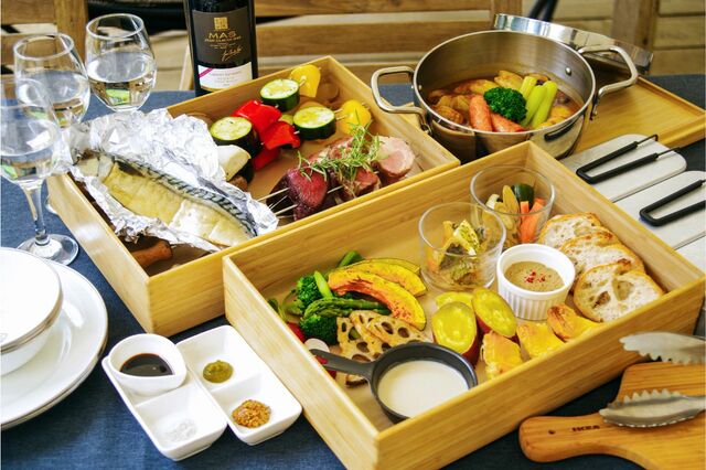 【クスクスグランピング真鶴】ジビエと干物のBBQディナー