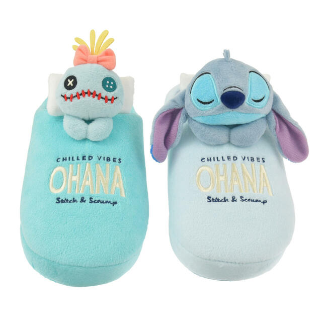 スティッチ＆スクランプ ルームシューズ アシンメトリー Disney Stitch Day Collection 3,600円