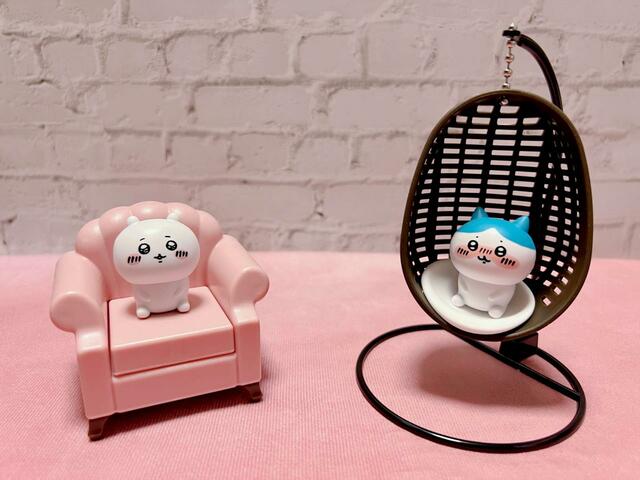 【ちいかわ：インテリアミニフィギュア3】ハンギングチェアはゆらゆら揺れてキュート！