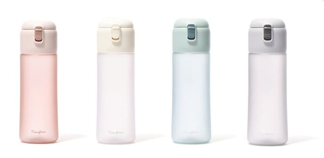 【Francfranc】「ワンタッチ クリアボトル」ピンク/ホワイト/グリーン/グレー 各¥1,800