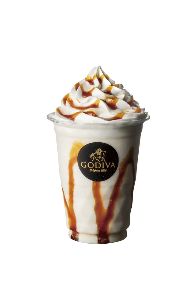 【ゴディバ】長野県限定 「りんごキャラメル ショコリキサー」取扱店：ゴディバ 軽井沢・プリンスショッピングプラザ、価格：レギュラーサイズ 790円／リンゴジュースとカラメルソース、ホワイトチョコレートをベースに使ったショコリキサー