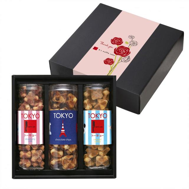 お好きなお味の組み合わせをご相談頂けます。（画像は東京駅限定商品入りの3本セット）