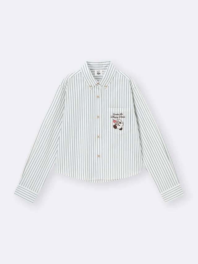 【GU×星のカービィ】ウィメンズ「ショートシャツ Kirby」01 OFF WHITE　￥2,990