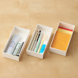 【KEYUCA収納グッズおすすめランキング 2位】「Re BOX 8×16cm ナチュラルホワイト」220円（税込）