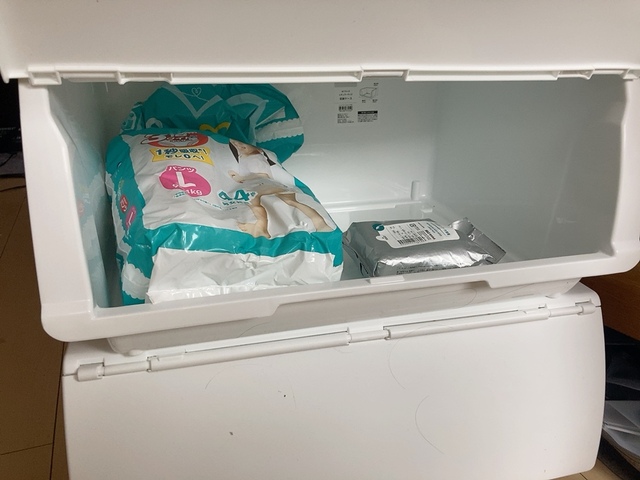 【ニトリ 収納ケース Nフラッテ】おむつやおしり拭きなどのかさばる消耗品入れにも