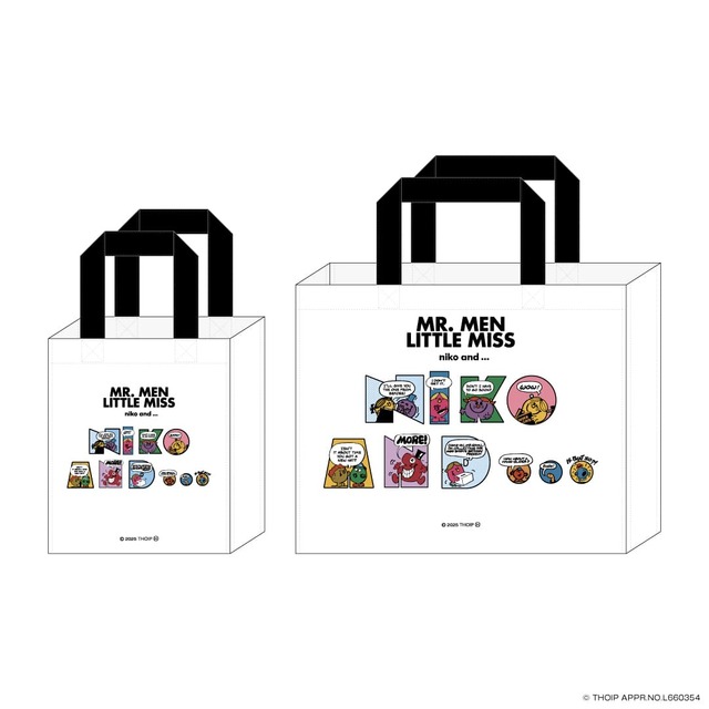 【「niko and ...」×「MR. MEN LITTLE MISS」コラボレーション】「MR. MEN LITTLE MISS」コラボ商品を1点以上お買い上げの方にコラボレーション限定デザインの『ショッパー』と『缶ミラー』をプレゼント（なくなり次第終了）