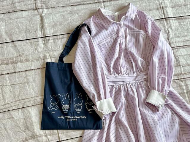 バッグのカラーとストライプの中のカラーを合わせてみました♪