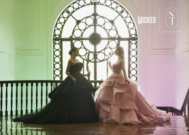 【クラウディア】『ウィキッド』新作ウェディングドレス「WICKED｜SACHIKO TSUTSUI」　STW0001_Pink　STW0002_Black