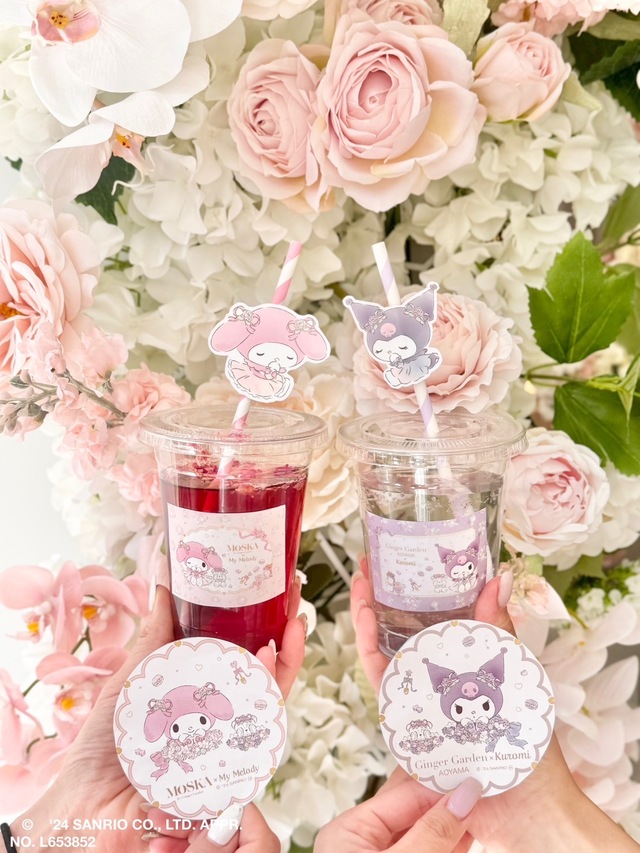 「オリジナルコラボテイクアウト限定ドリンク」<期間:2024年10月5日〜12月9日>【大人モーブパープルが可愛い「クロミ コラボアフタヌーンティー」&王道フレンチガーリーな「マイメロディ コラボアフタヌーンティー」同時開催】