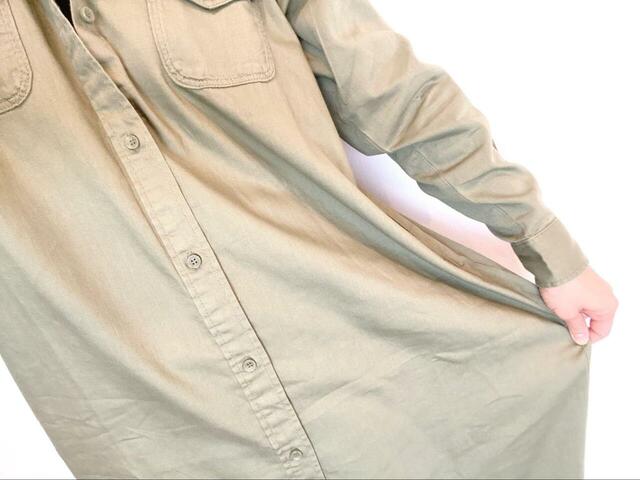 【AMERICAN HOLIC Wポケットシャツワンピース】一枚でさらりと着ても、こなれた印象に仕上がります