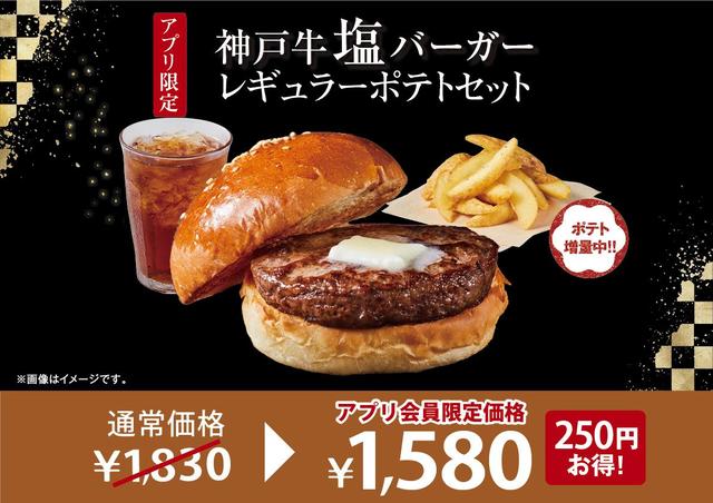 神戸牛塩バーガーレギュラーポテトセット