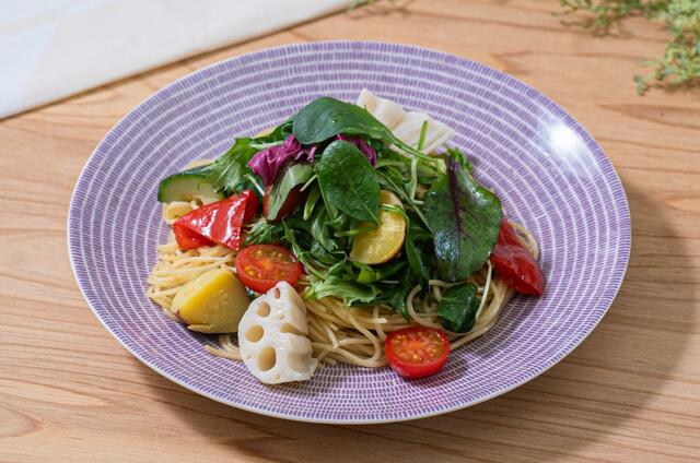 「ヨーロッパ野菜のペペロンチーノ」【おふろcafe utataneに「Nordic Cafe ＆ Dining matka」がオープン】