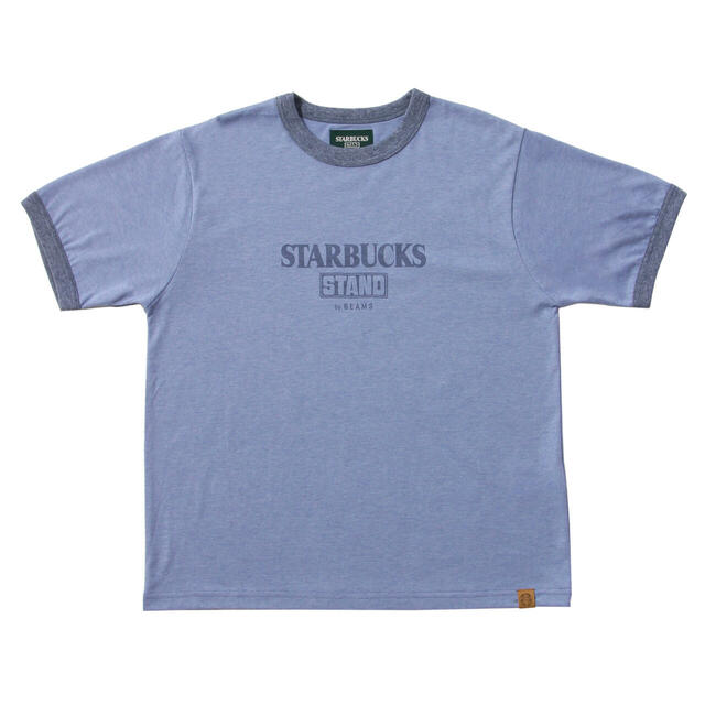 「STARBUCKS STAND by BEAMS LOGO リンガー Tシャツ（杢ブルー）」＜価格：9,350円（税込）＞【毎日のコーヒーシーンを彩るアイテムが勢ぞろい！「STARBUCKS STAND by BEAMS」の定番コレクション『CORE Collection』に第2弾が登場！】